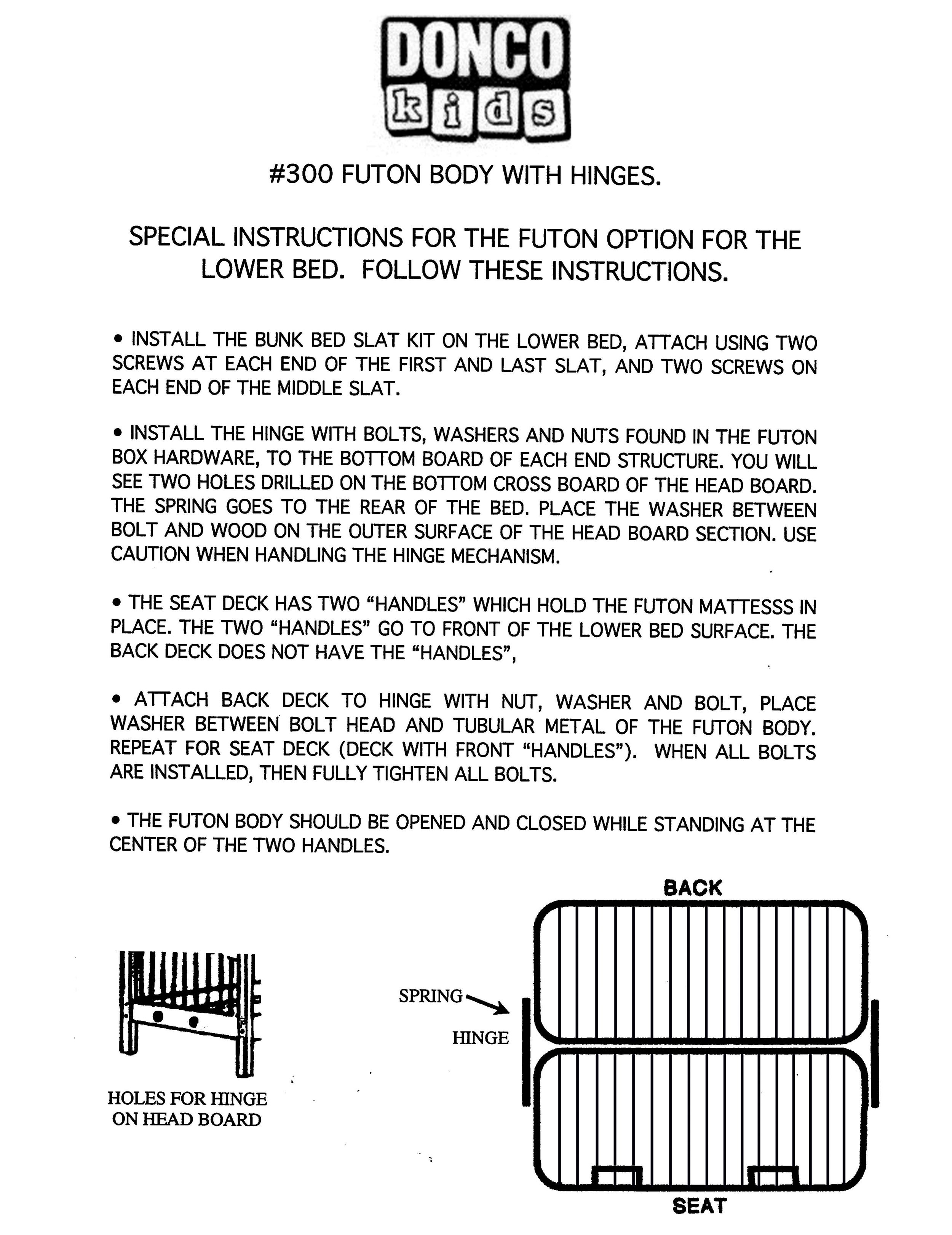 Assembly Instructions Donco Trading Co